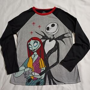The Nightmare Before Christmas XS Women's Long-Sleeved Baseball Style T-Shirt